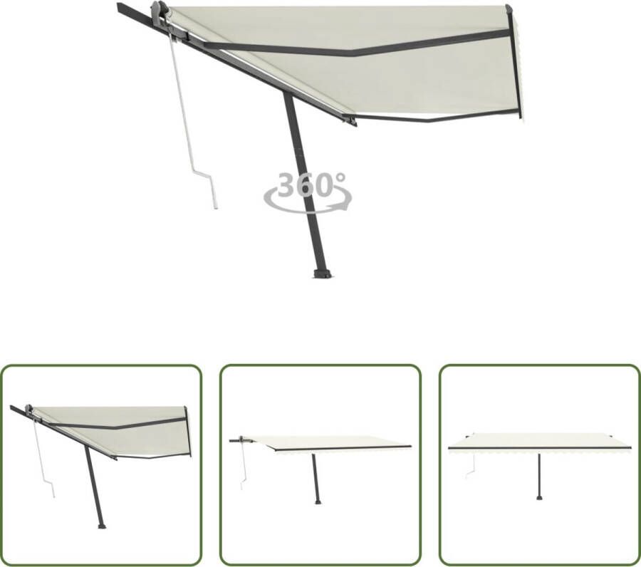 The Living Store Buitenluifel uitschuifbaar 500x300 cm roestbestendig aluminium frame