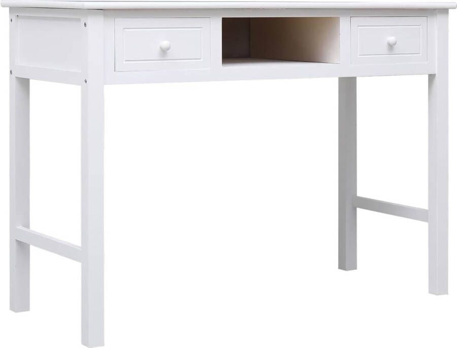 The Living Store Bureau Stijlvol en Praktisch Houten Bureau 108 x 45 x 76 cm Massief Paulowniahout