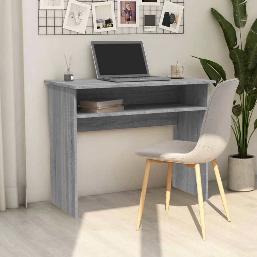 The Living Store Bureau Modern Grijs Sonoma Eiken 90x50x74cm Praktisch en Stevig