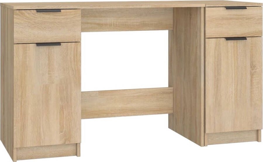 The Living Store Bureau Sonoma eiken 100x50x75 cm Stevig materiaal