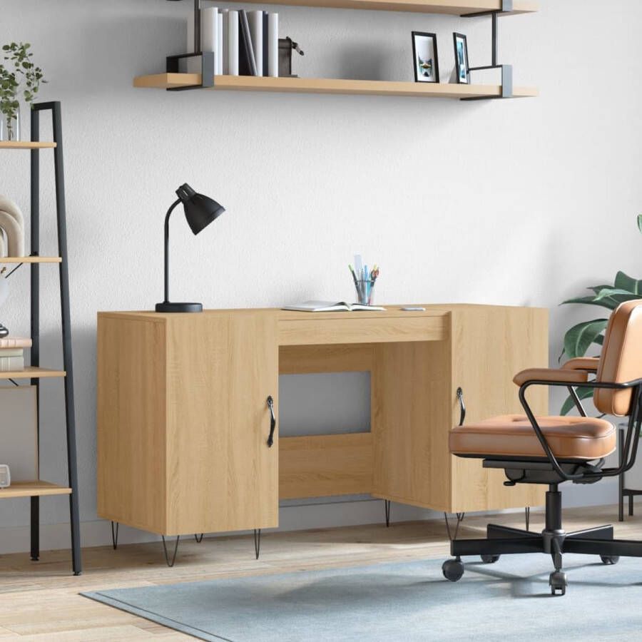 The Living Store Bureau Sonoma Eiken 140 x 50 x 75 cm Industriële Stijl