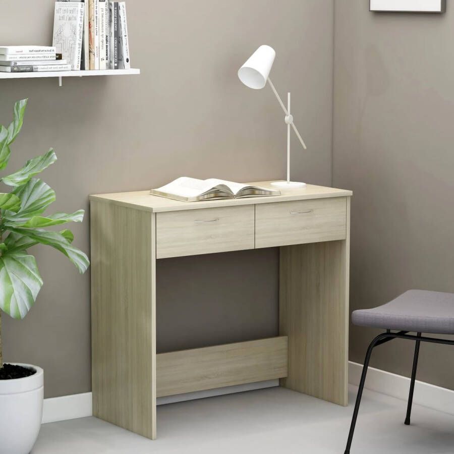 The Living Store Bureau Sonoma Eiken 80 x 40 x 75 cm Met 2 lades