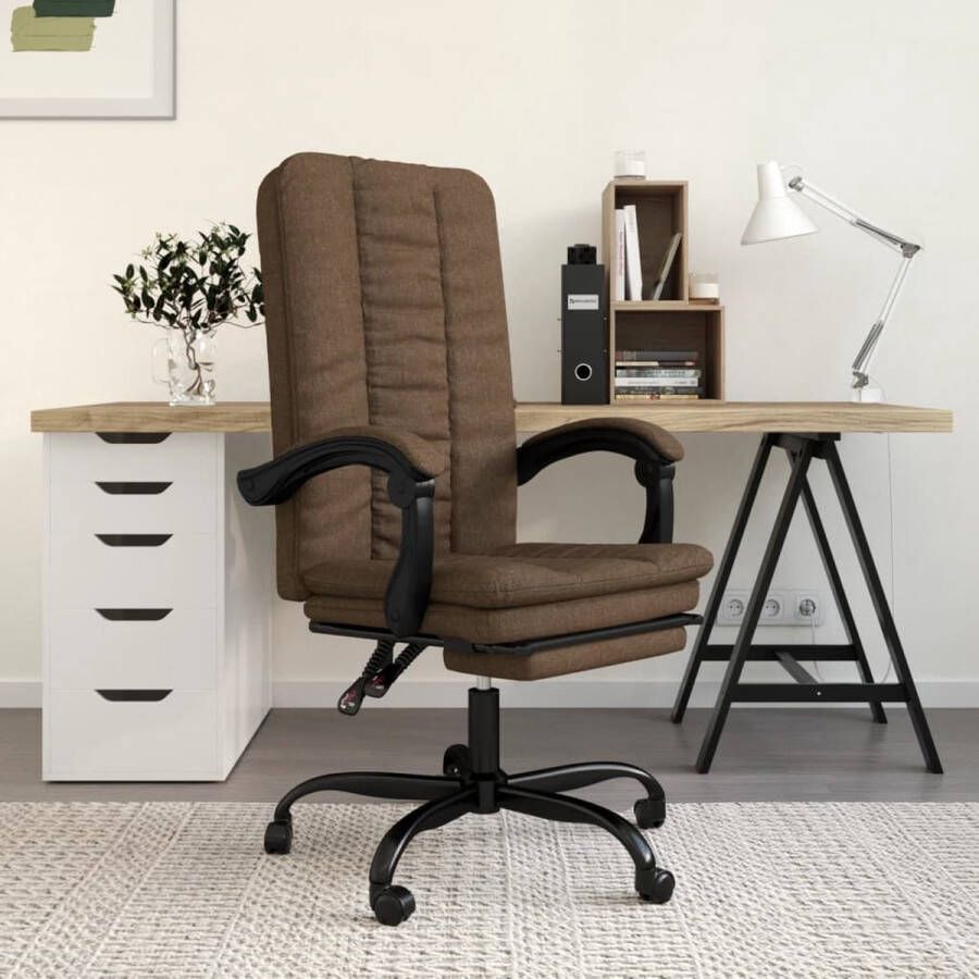 The Living Store Bureaustoel Verstelbaar Bruin 63 x 56 cm Duurzaam en Comfortabel