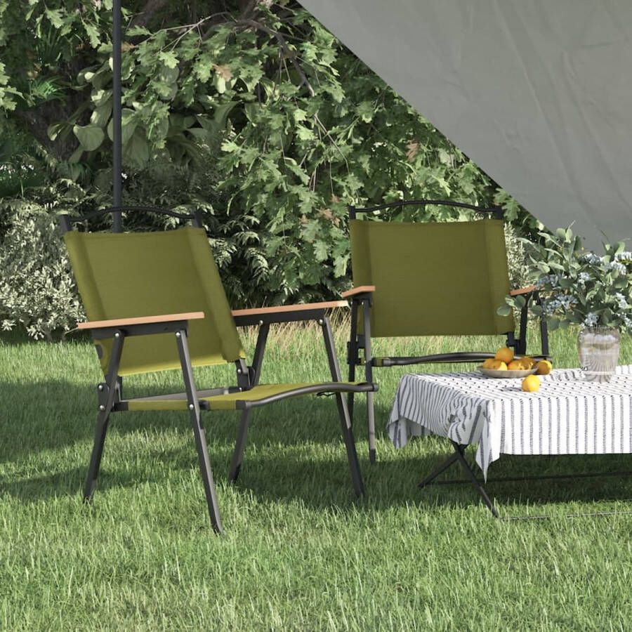 The Living Store Campingstoel Groen 54 x 55 x 78 cm Oxford stof Gepoedercoat staal