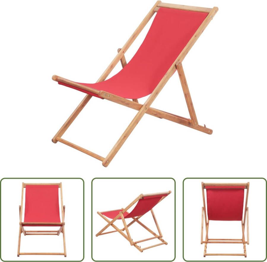 The Living Store Campingstoel Strandstoelen 60x98.5 100 106 cm Inklapbaar en verstelbaar