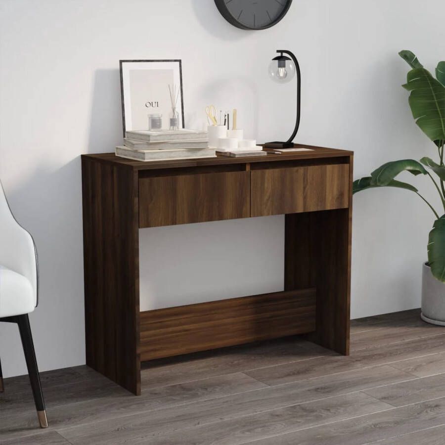 The Living Store Consoletafel Bruineiken 89 x 41 x 76.5 cm Montage vereist