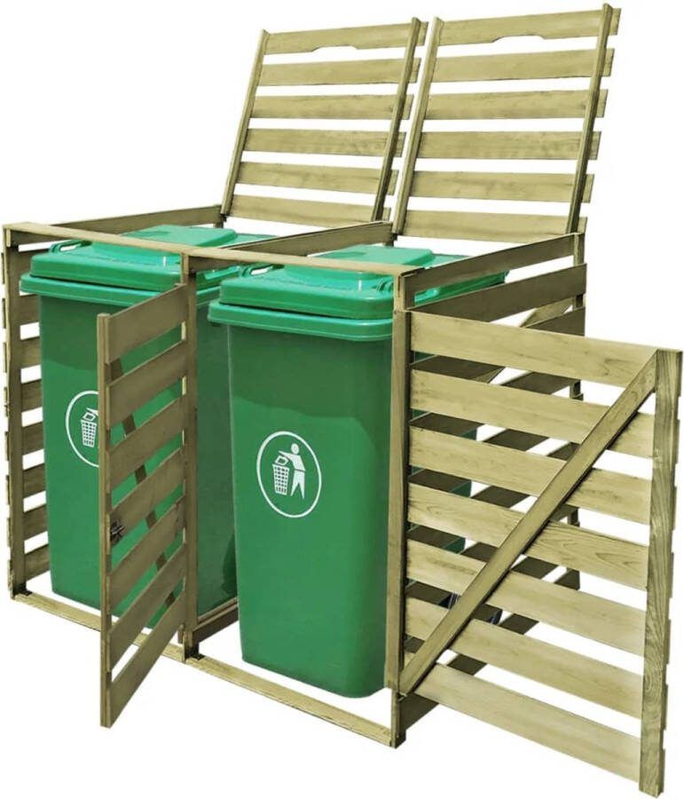 The Living Store Containerberging 142 x 92 x 120 cm 2 x 240 L Groen geïmpregneerd