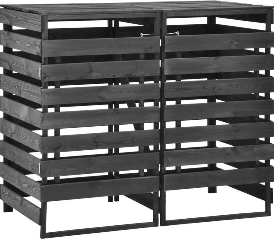 The Living Store Containerberging dubbel 140x75x121 cm geverfd grenenhout Afvalbakberging
