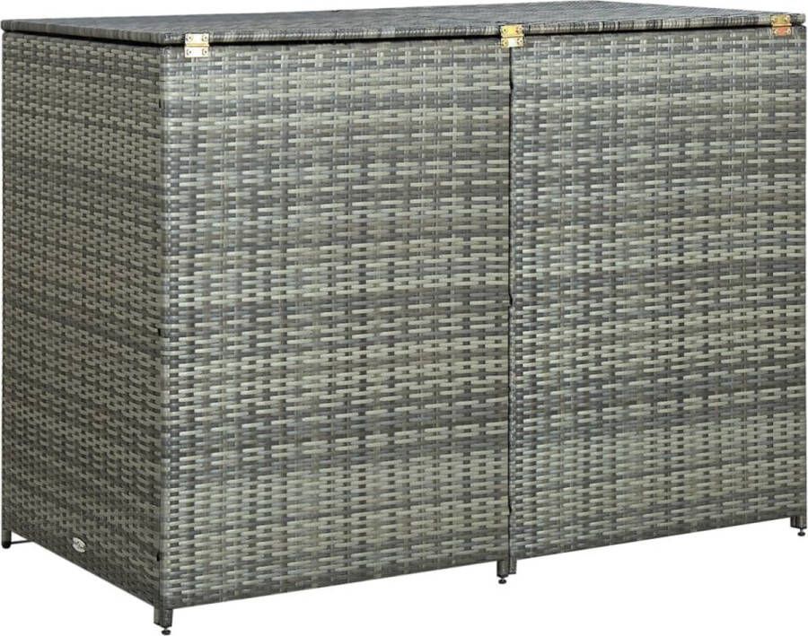 The Living Store Containerberging Dubbel Antraciet 148x77x111cm PE rattan