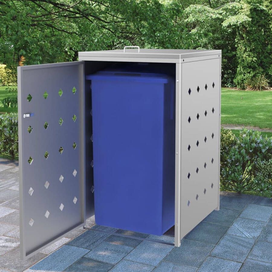 The Living Store Containerberging Roestvrij staal 69 x 77.5 x 115 cm Geschikt voor 240L Duurzaam en weerbestendig