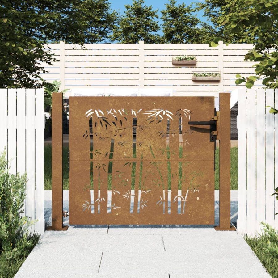 The Living Store Cortenstaal Tuinpoort 105 x 105 cm Lasergesneden Roestig Afsluitbaar