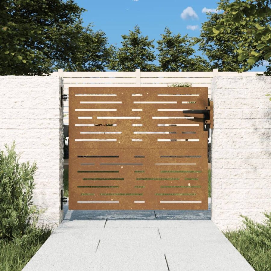 The Living Store Cortenstaal Tuinpoort 85 x 3 x 75 cm Afsluitbaar Roestig