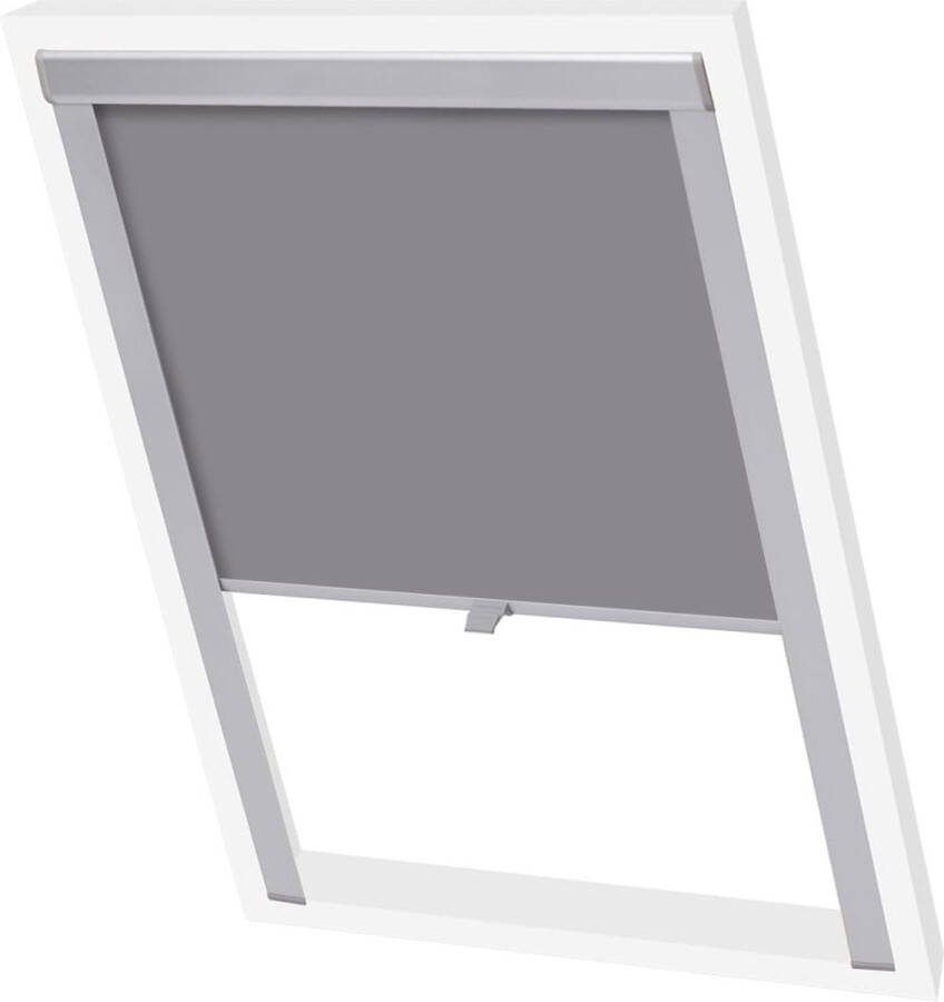 The Living Store Decoratief Rolgordijn Grijs C02 Verduisterende Stof Aluminium Frame 100% Polyester