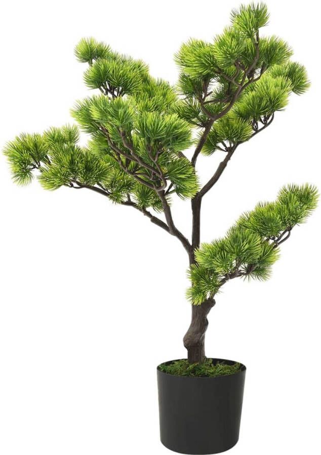 The Living Store Dennen Bonsai Kunstplant 60 cm Volle en realistische uitstraling Nooit verwelkend Groen Kunststof