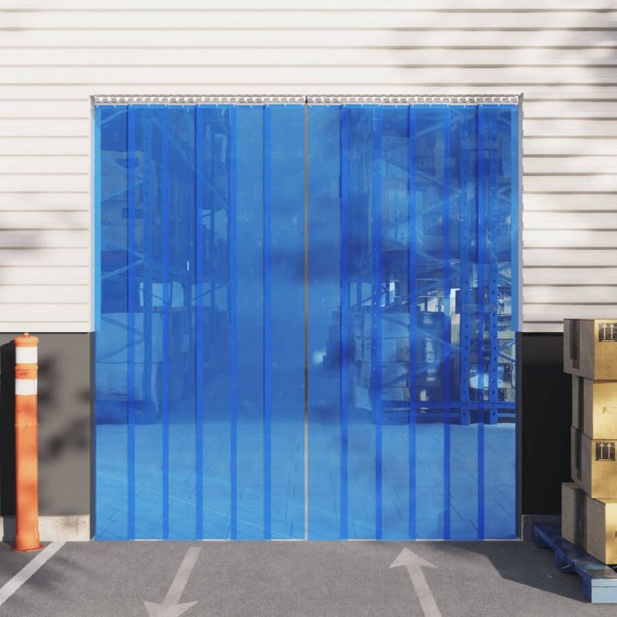 The Living Store Deurgordijn PVC-blauw 200 mm x 1.6 mm (B x D) Isolatie voor warmte- en koelverlies geluid en ongedierte 10 m