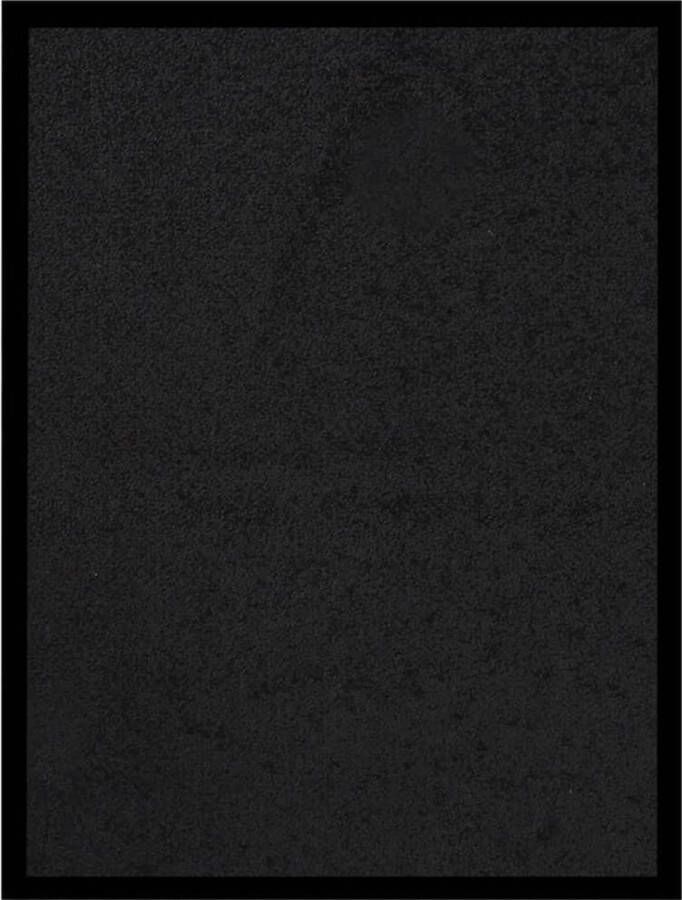 The Living Store Deurmat 40 x 60 cm zwart 100% PP gedraaide heatset vinyl