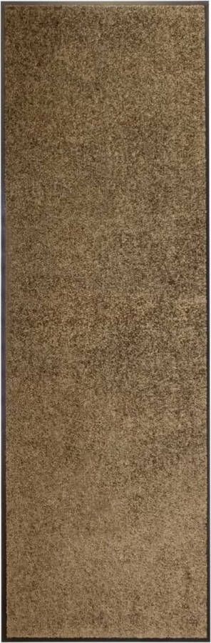 The Living Store Deurmat Binnen Buitenmat 180 x 60 cm Anti-Slip Bruin