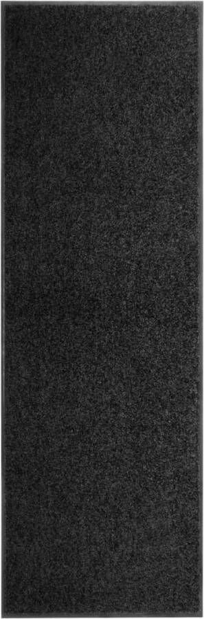 The Living Store Deurmat Binnen Buitenmat 180 x 60 cm Anti-slip PVC Zwart