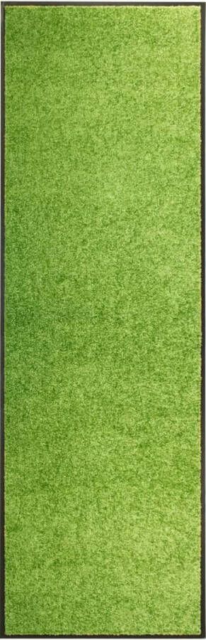 The Living Store Deurmat Binnen Buitenmat 180x60cm Anti-Slip PVC Groen