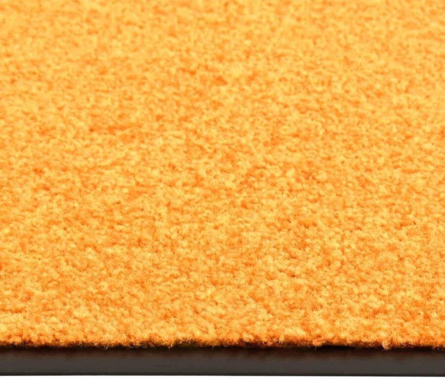 The Living Store Deurmat s Binnen Buitenmat 150x90 cm 100% polyamide anti-slip PVC oranje