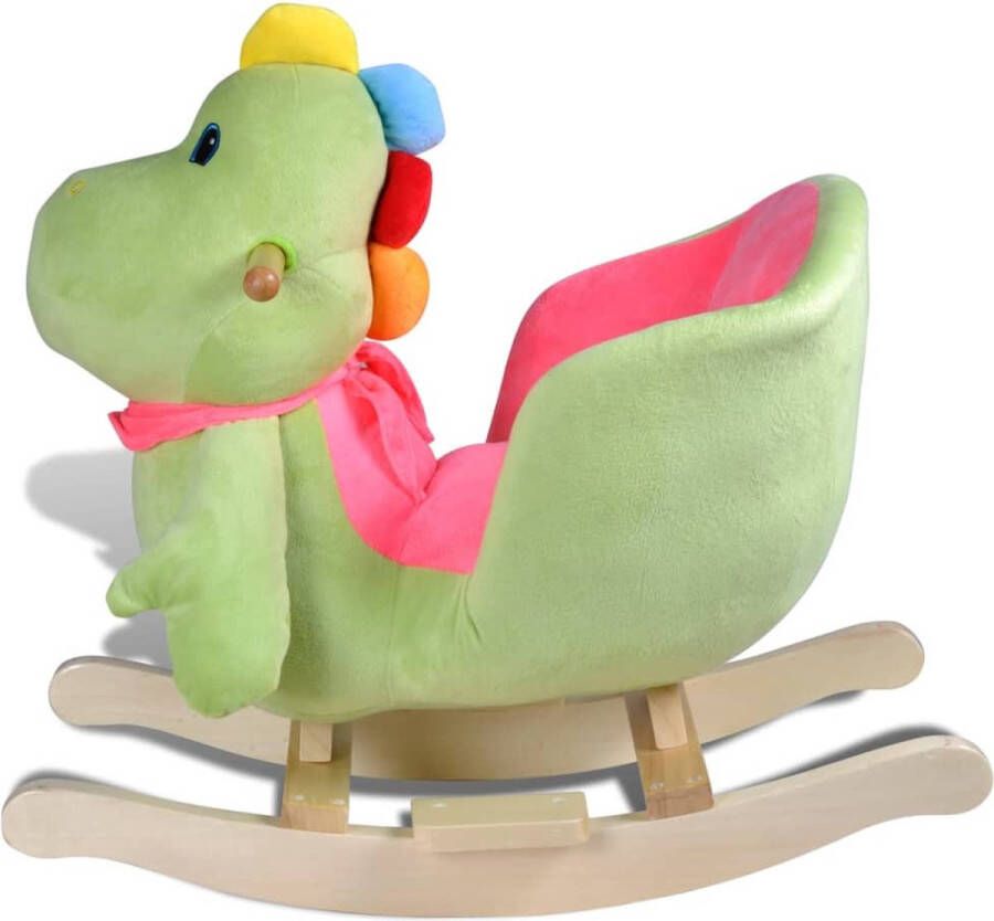 The Living Store Dinosaurus Schommelstoel Babyspeelgoed met Pluche Optimaal Comfort 60x32x54 cm Geschikt vanaf 12 maanden Max 25 kg