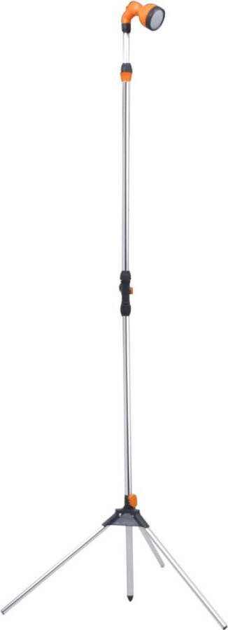 The Living Store Douche Tuindouche 64 x 64 x 221 cm Aluminium ABS Zilver Oranje