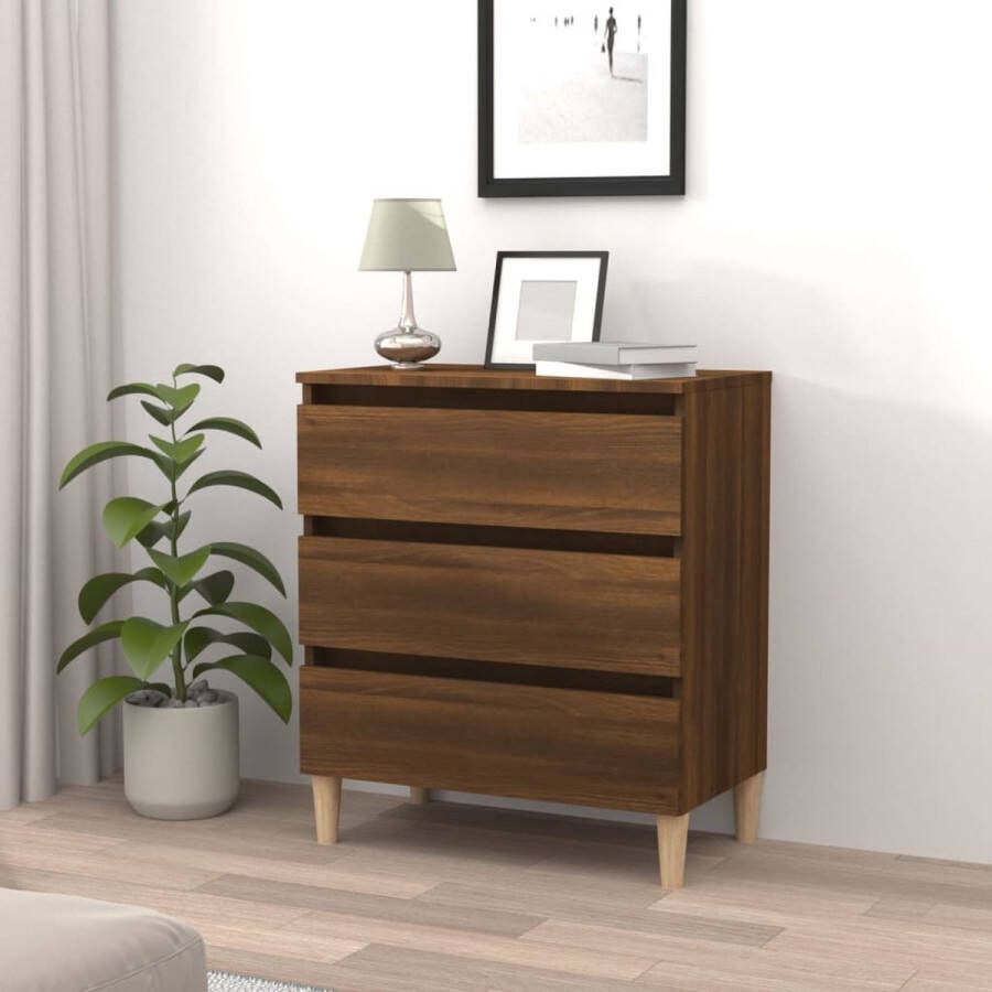The Living Store Dressoir Bruineiken 60 x 35 x 69 cm Met 3 lades