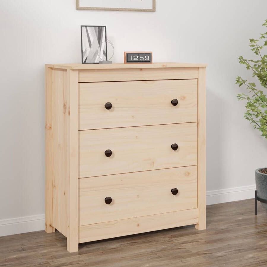 The Living Store Dressoir Grenenhout Praktisch opbergmeubel 70 x 35 x 80 cm Rustieke uitstraling