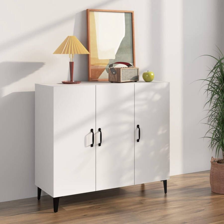 The Living Store Dressoir Industriële stijl 90 x 34 x 80 cm Wit
