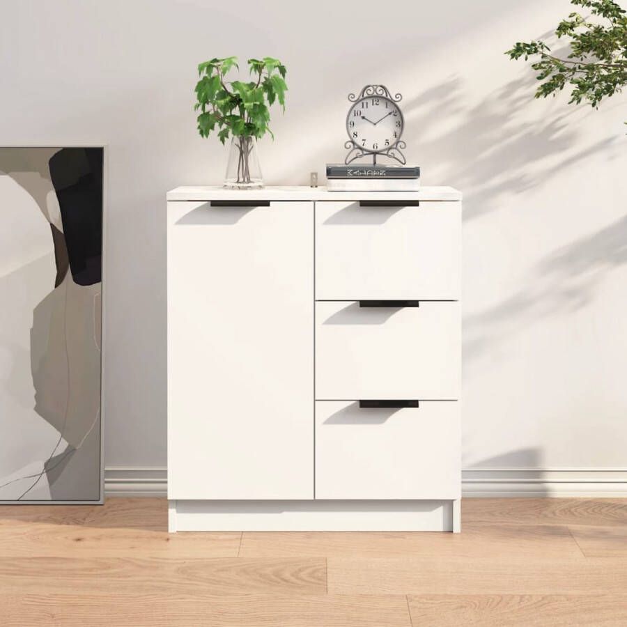 The Living Store Dressoir Minimalistisch Bijzetkast 60 x 30 x 70 cm Wit hout