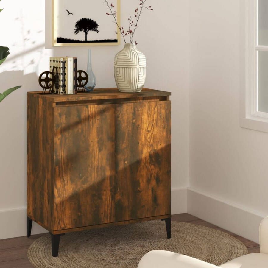 The Living Store Dressoir Minimalistisch Meubelen Afmeting- 60 x 35 x 70 cm Ken- Gerookt eiken