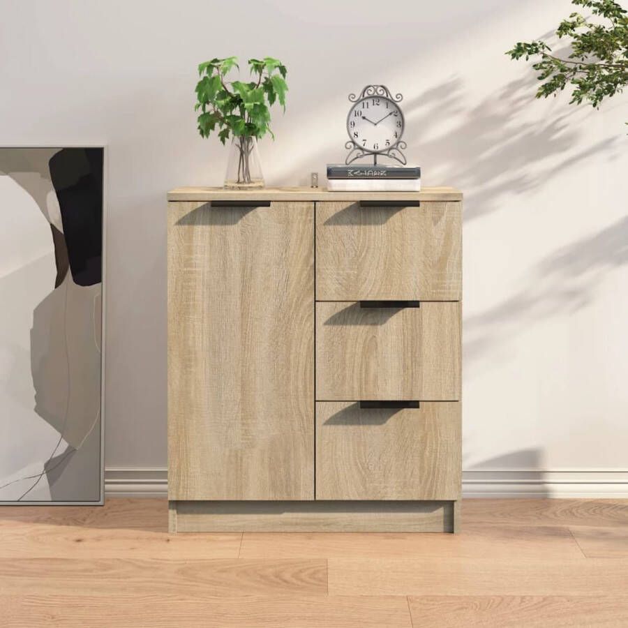 The Living Store Dressoir Sonoma Eiken 60x30x70 cm Bewerkt hout