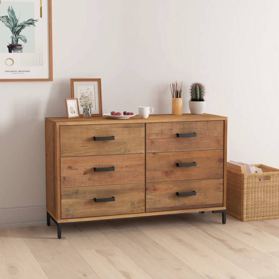 The Living Store Dressoir Vintage Industrieel 110x35x70 cm Gerecycled Grenenhout