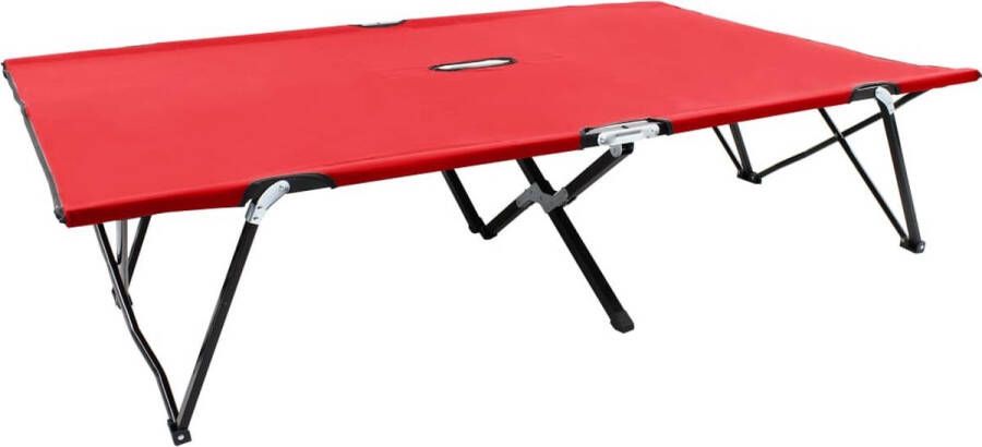 The Living Store Dubbel Kampeerbed Lichtgewicht Ligbed 193 x 125 x 40 cm Draagcapaciteit 240 kg Rood