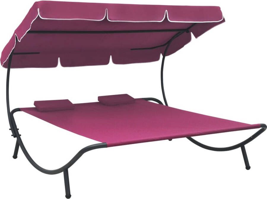 The Living Store Dubbel Loungebed Oxford 200x173x135 cm Roze
