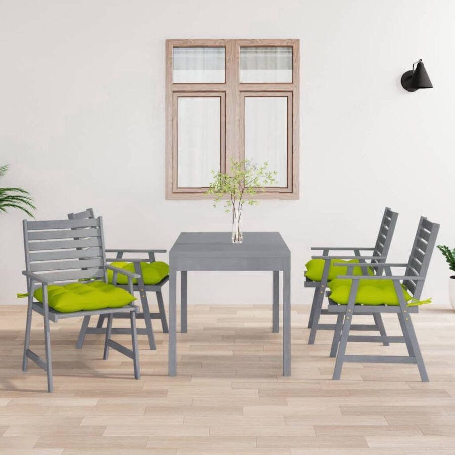 The Living Store Eetkamerstoelen Houten Buiten Met Kussens 56x62x92 cm