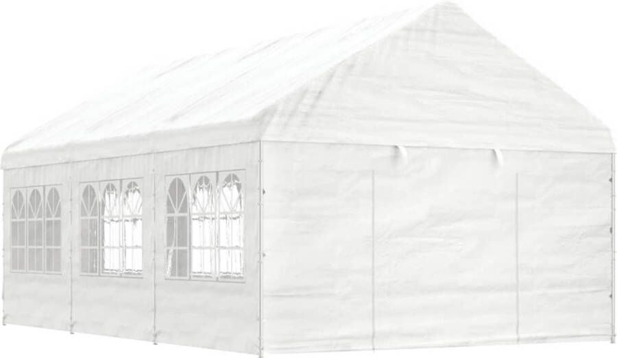 The Living Store Feesttent 6.69 x 4.08 x 3.22 m Stalen frame PE materiaal Inclusief 8 zijwanden