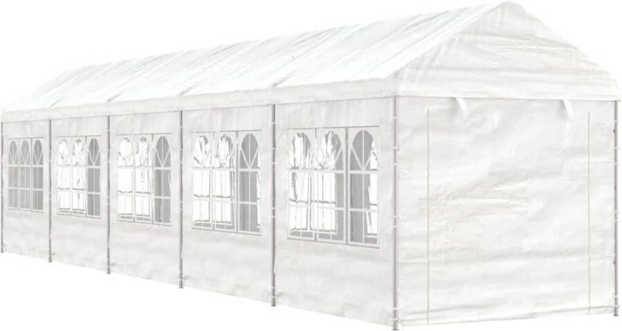 The Living Store Feesttent Praktisch Ontwerp Polyetheen 11.15 x 2.28 x 2.69 m Wit