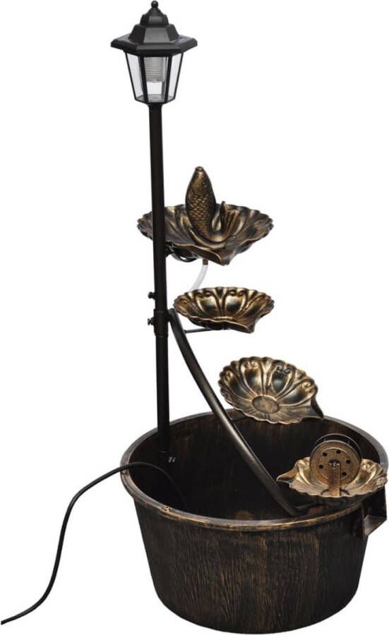 The Living Store Fontein Vintage Stijl LED Kunststof en Staal 52x41.5x91 cm