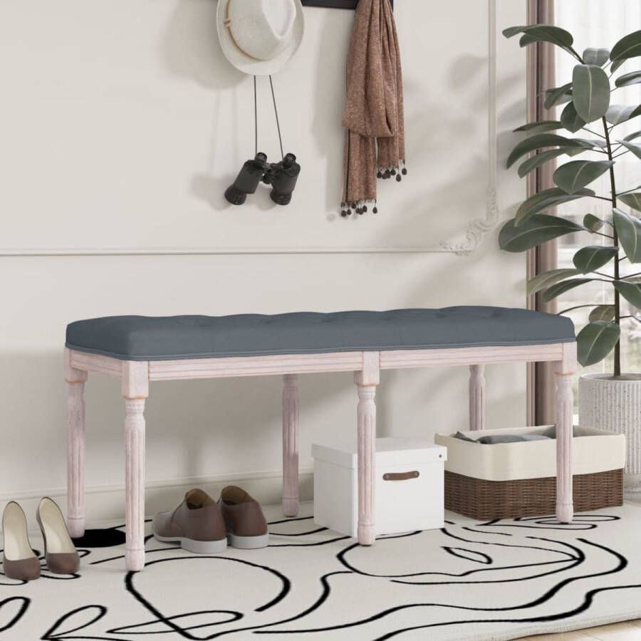 The Living Store Franse Vintage Halbankje Donkergrijs 110 x 40 x 49 cm Fluweel
