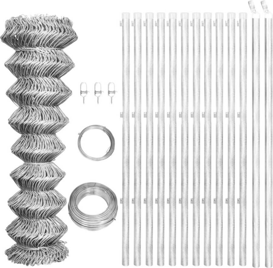 The Living Store Gaashek Gegalvaniseerd Staal 25 x 1.25 m 6 x 6 cm Sterk en Duurzaam