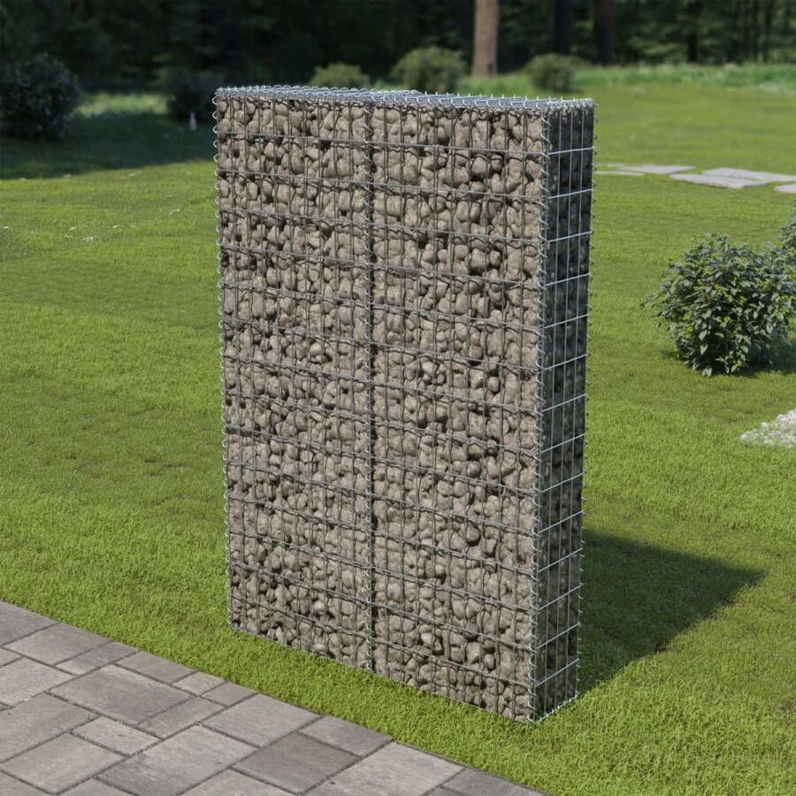 The Living Store Gabion mand 100x20x150cm zilver gegalvaniseerd staal