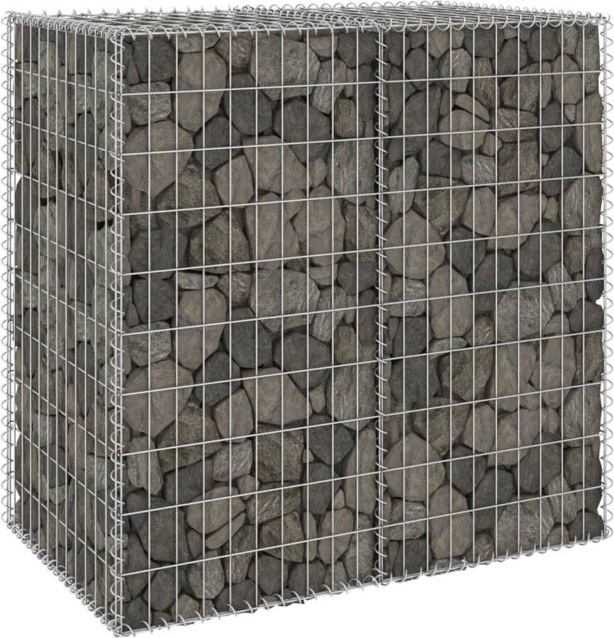 The Living Store Gabion Mand 100x60x100 cm Zilver Gegalvaniseerd Staal Hoog draagvermogen