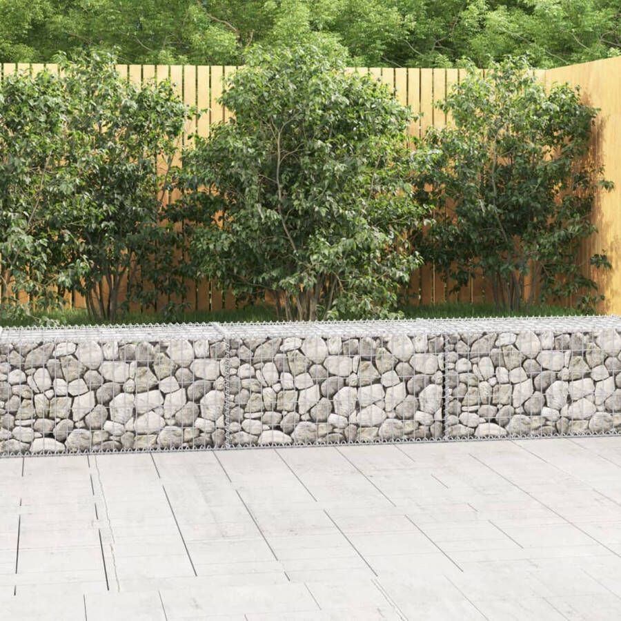 The Living Store Gabion Mand 300x50x50 cm Zilver Gegalvaniseerd Staal