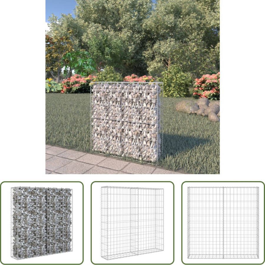 The Living Store Gabion Mand 80 x 20 x 100 cm Gegalvaniseerd Staal