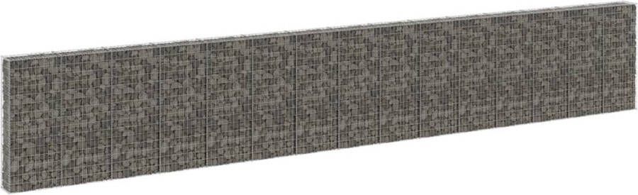 The Living Store Gabion Mand 900x30x150 cm Zilver Gegalvaniseerd staal