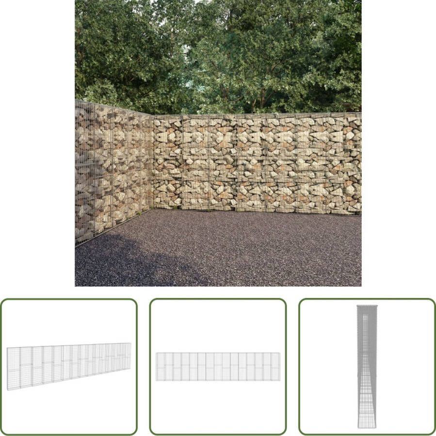 The Living Store Gabion mand 900x50x200 cm Zilver Gegalvaniseerd staal