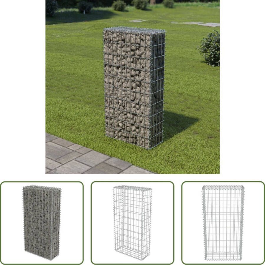 The Living Store Gabion mand Roestvrij Staal 50x20x100 cm Sterke en Duurzame Schanskorf