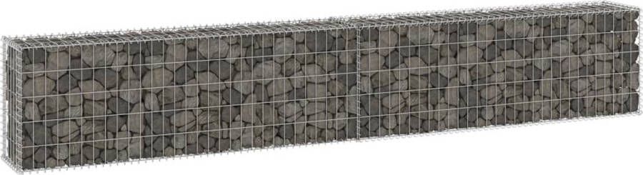 The Living Store Gabion Mand Schanskorf 300 x 30 x 50 cm 10 x 5 cm Gaas 3.5 mm Draad Zilver Gegalvaniseerd Staal Hoog Draagvermogen