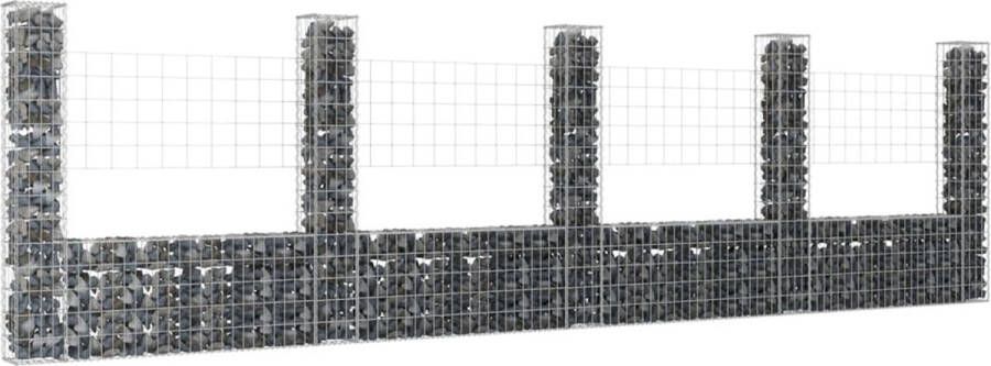The Living Store Gabion Mand Schanskorf 500x20x150 cm Ijzer Zilver